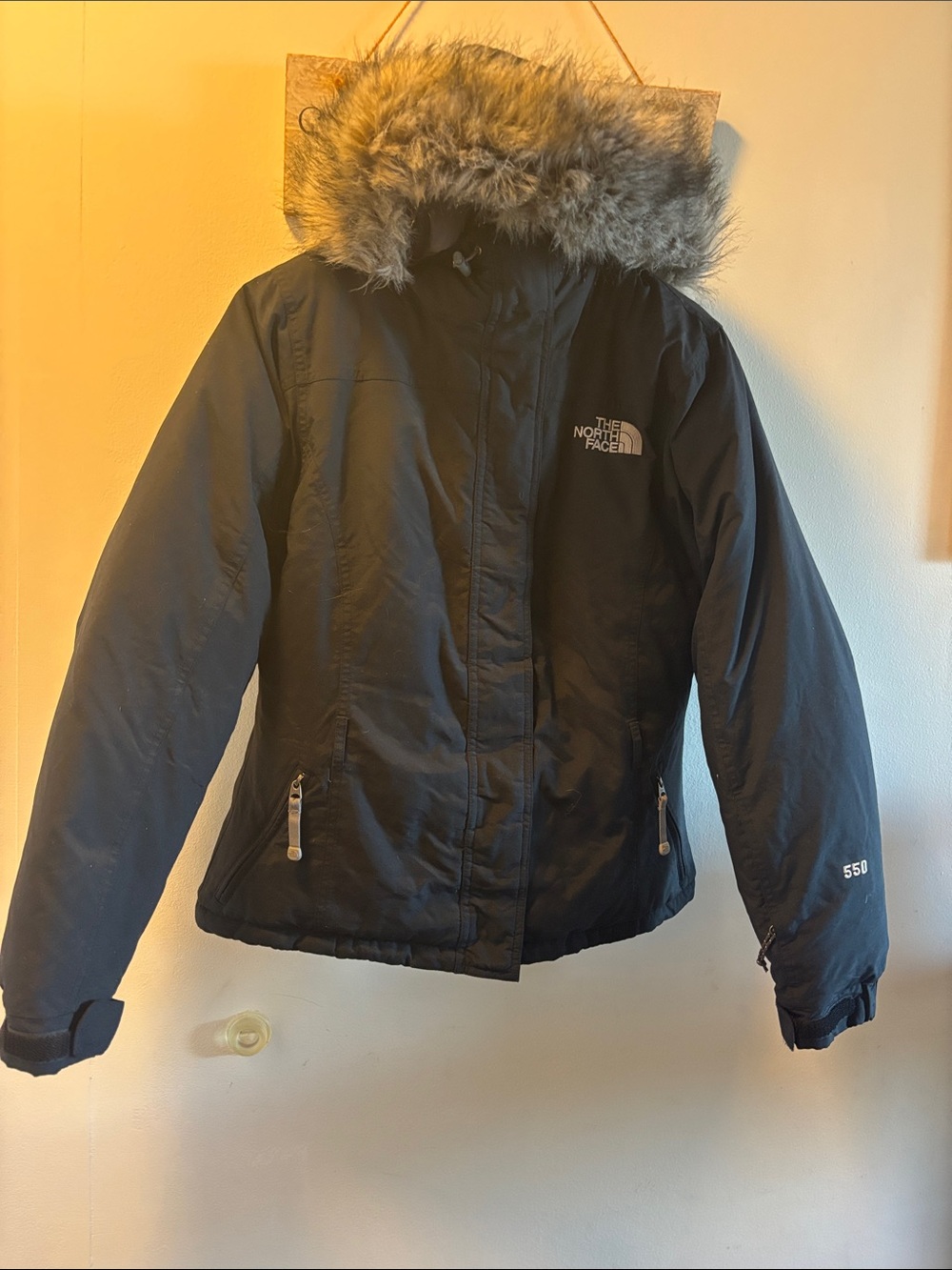 The North Face Black Parka with Faux Fur Trimmed Hood